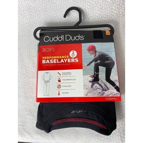 Cuddl Duds Boys SMALL Black Thermal 2-Piece Base Layer Set - Picture 6 of 7